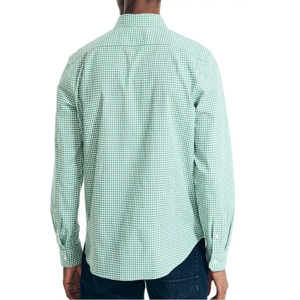 J. Crew Secret Wash Organic Cotton Poplin Button Down Shirt For Men Gingham XL